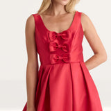 Nobody's Child Red Satin Bow Front Milda Dress