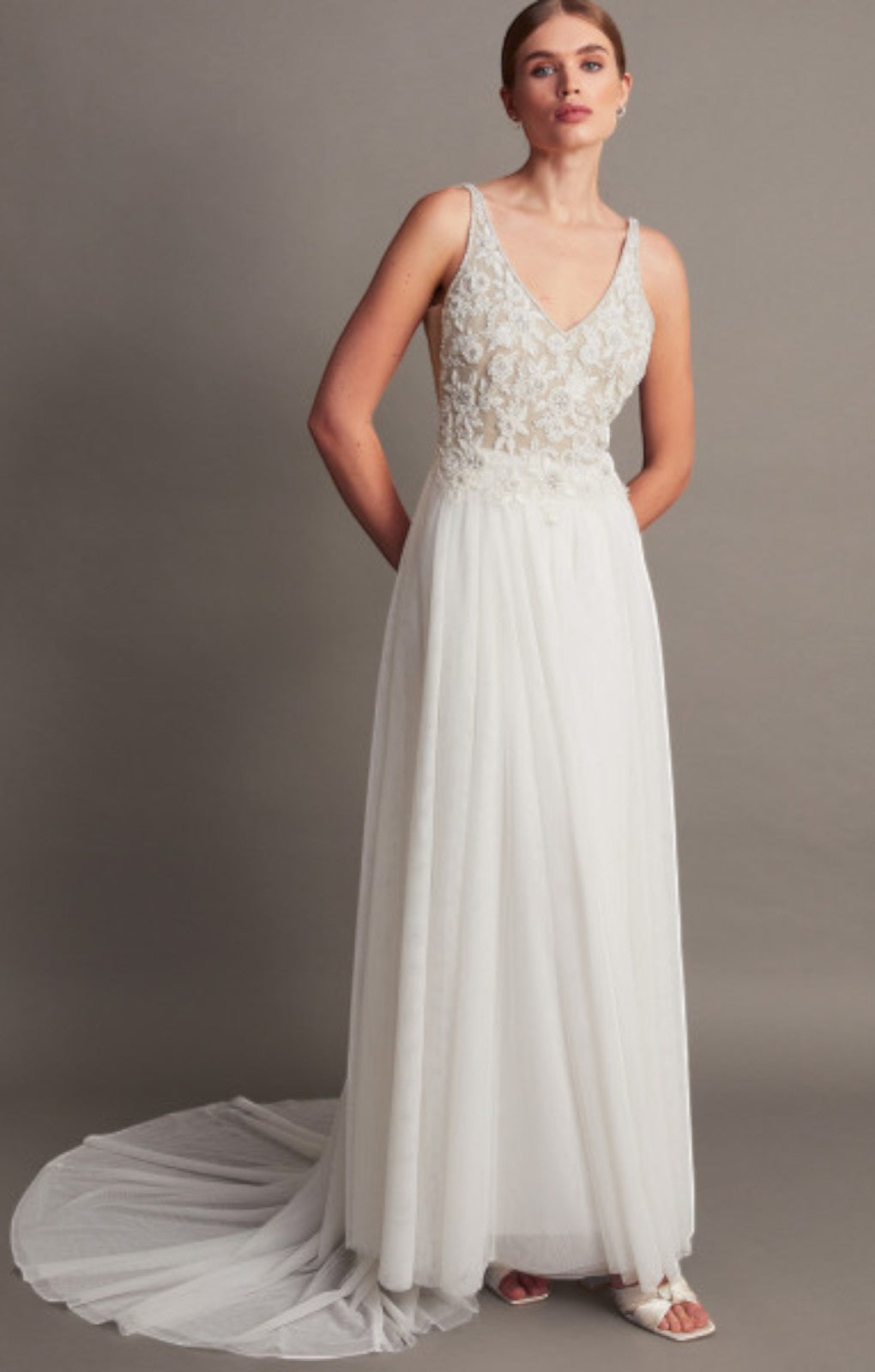 Monsoon Delilah Embellished Bridal Dress – dresses by Monsoon, available to rent from Hirestreet
