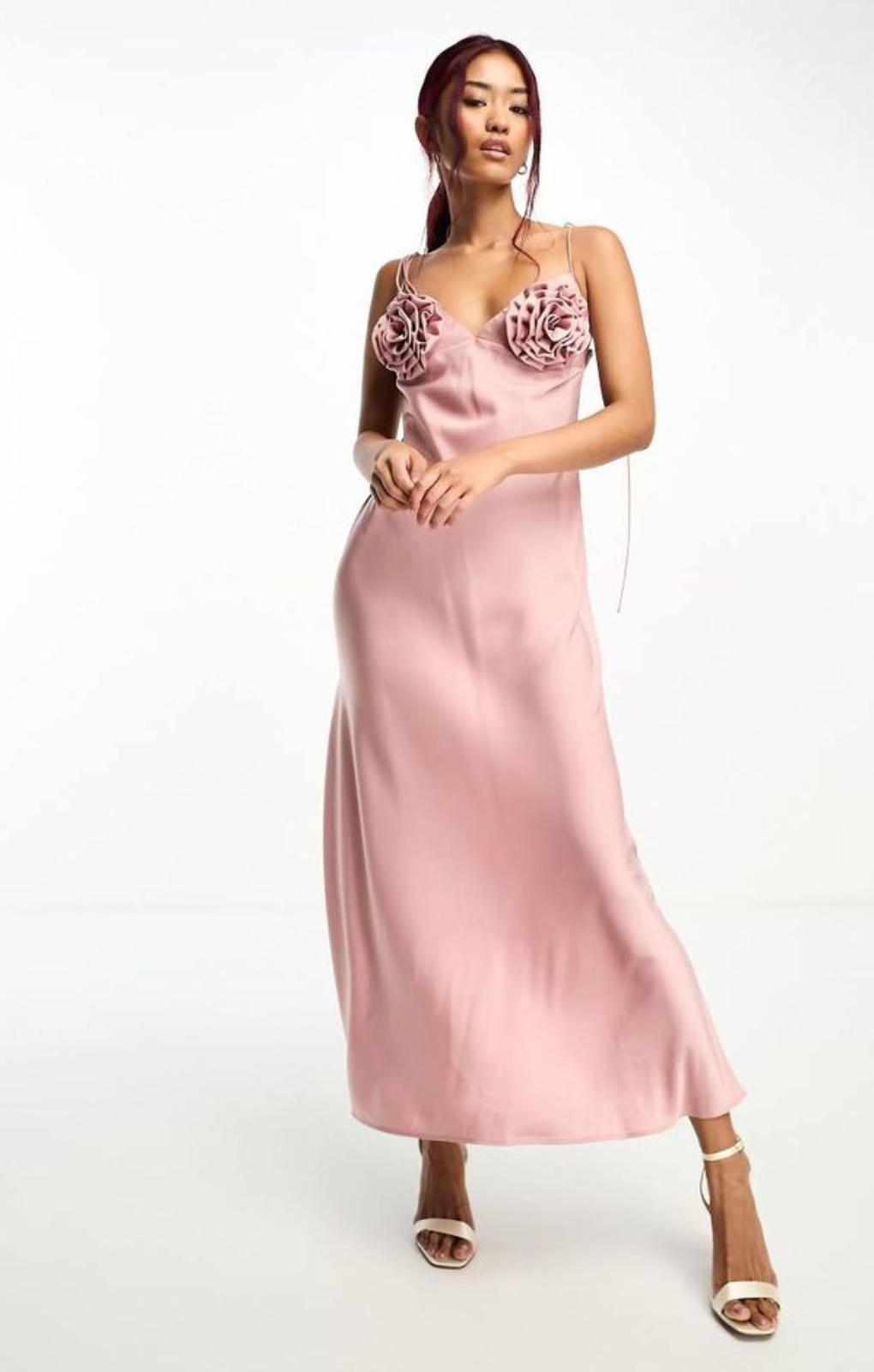 bardot satin midi dress Rent Bardot Satin Midi Dress In Pink Rose
