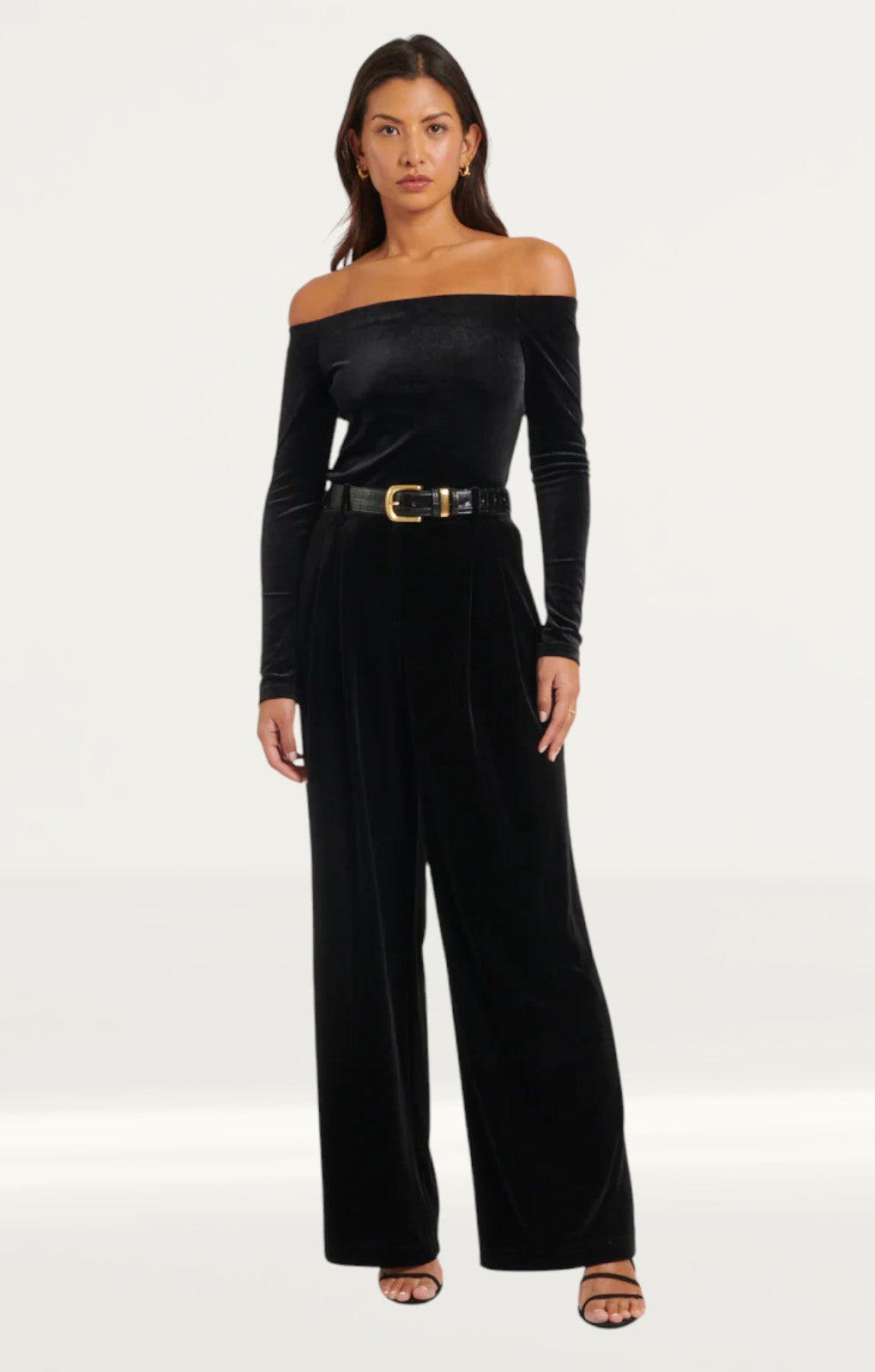 Nobody's Child Black Velvet Tailored Trousers