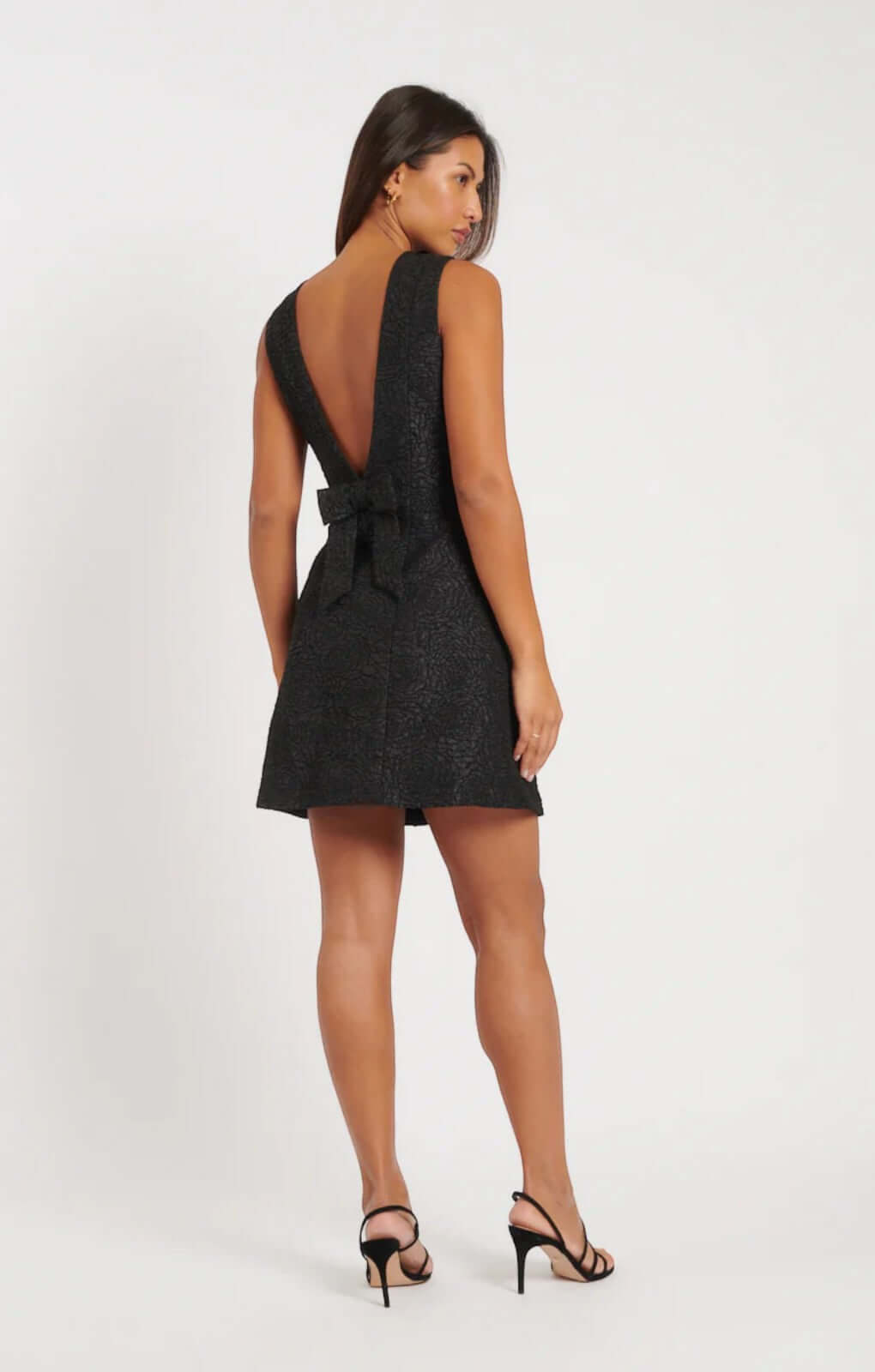 Nobody's Child Black Floral Jacquard Dion Mini Dress