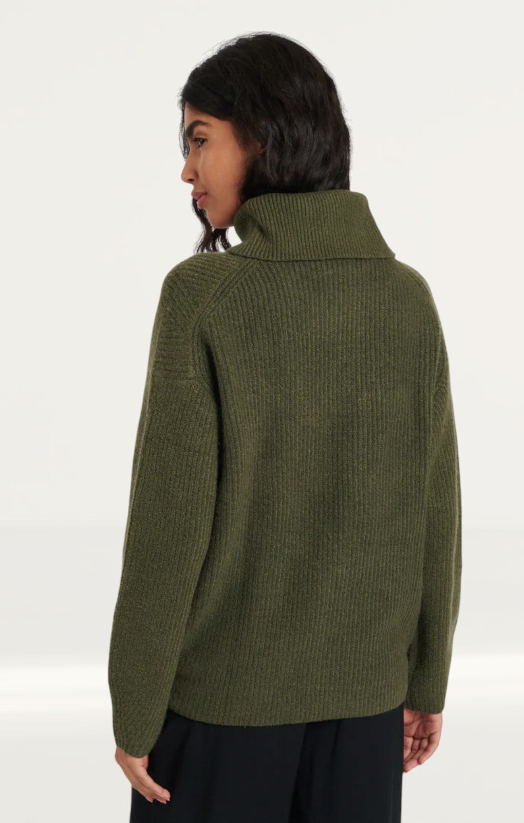 Nobody's Child Khaki Roll Neck Longline Knitted Jumper