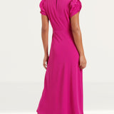 Nobody's Child Pink Shirred Naomi Midi Dress