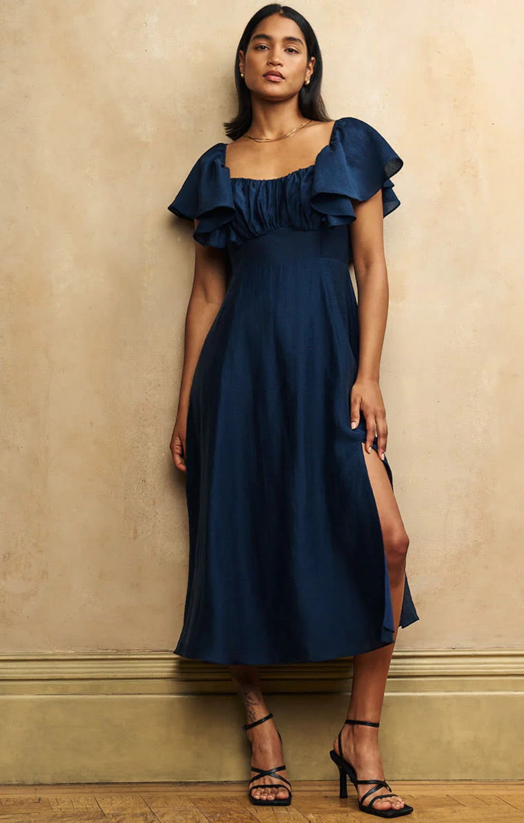 Nobody's Child Navy Blue Dove Midaxi Dress