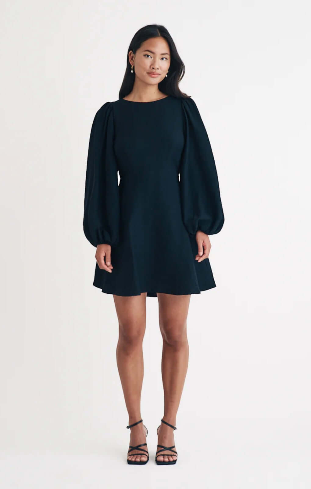 Nobody's Child Black Balloon Sleeve Zola Mini Dress