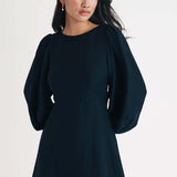 Nobody's Child Black Balloon Sleeve Zola Mini Dress