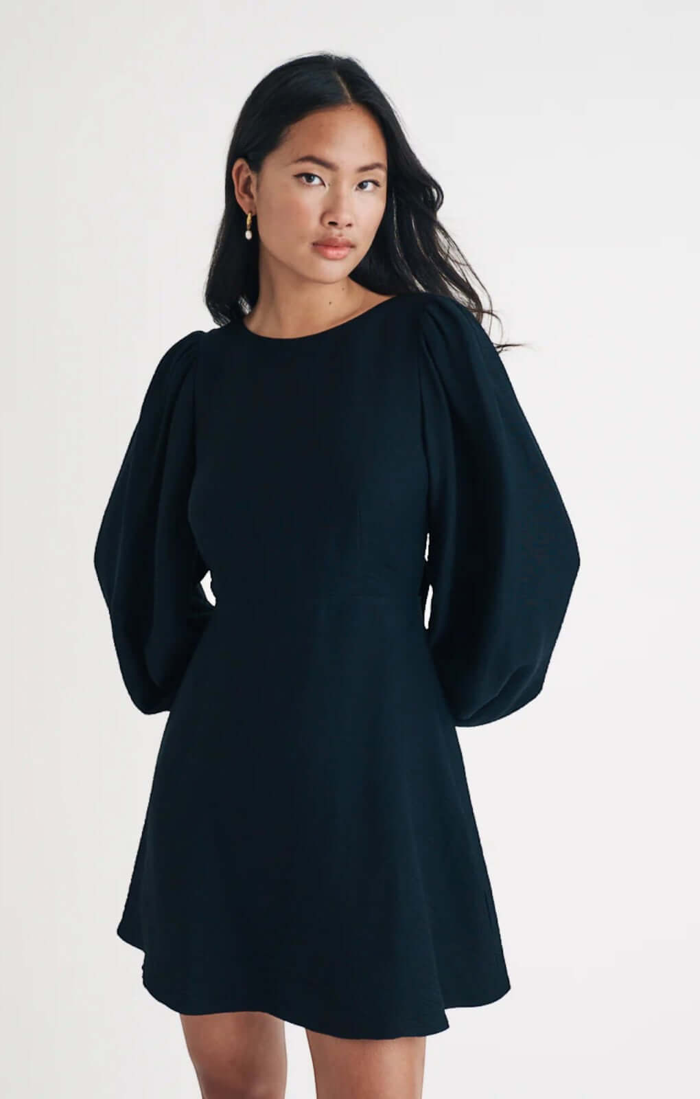 Nobody's Child Black Balloon Sleeve Zola Mini Dress