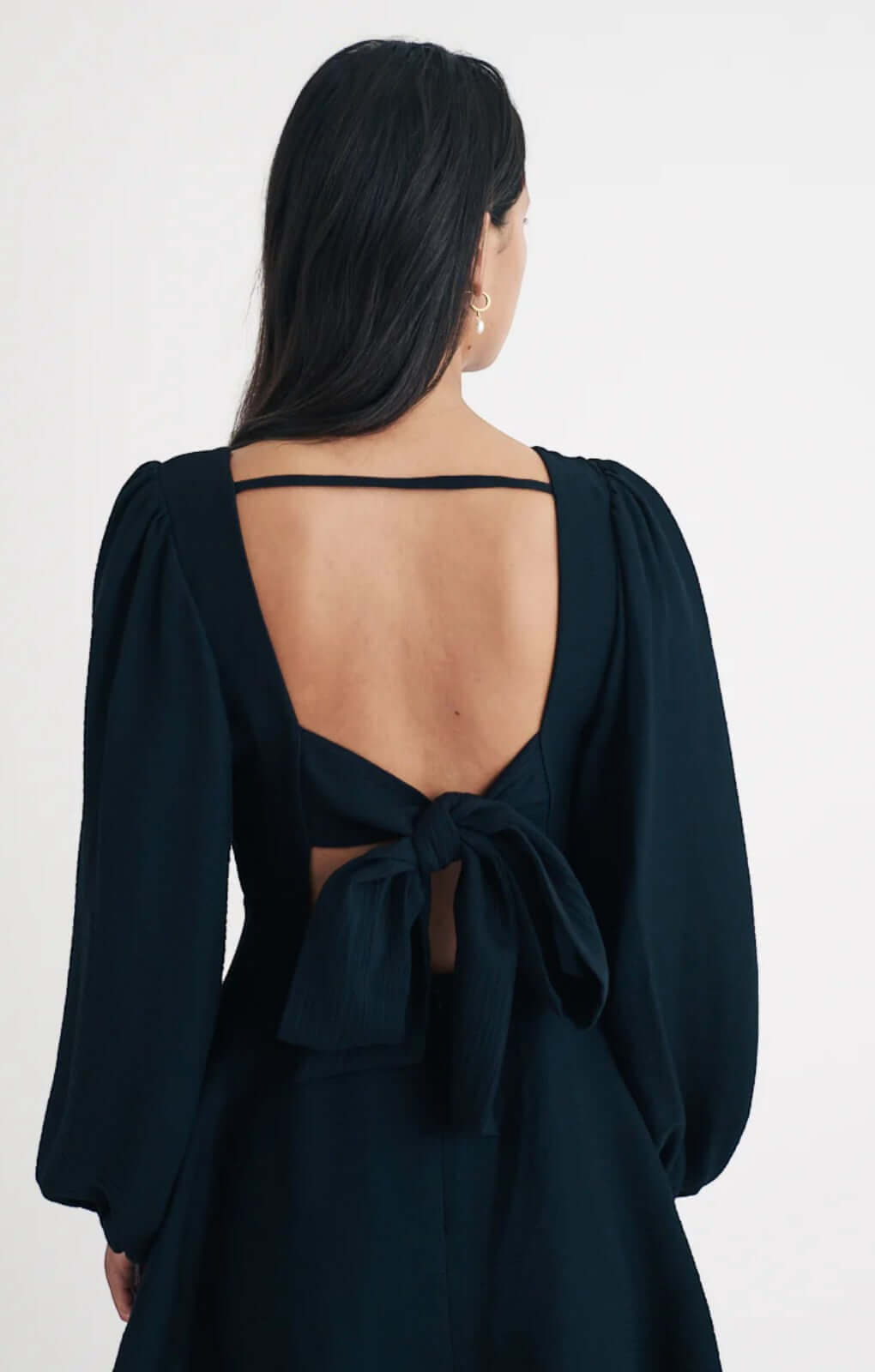 Nobody's Child Black Balloon Sleeve Zola Mini Dress