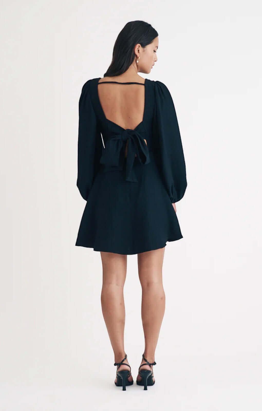 Nobody's Child Black Balloon Sleeve Zola Mini Dress