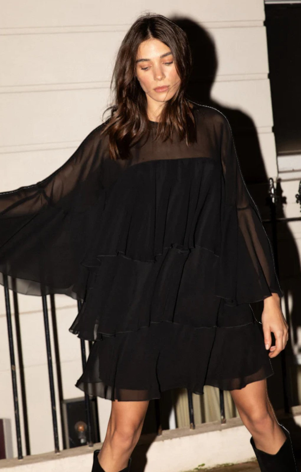 Nobody's Child Black Ruffled Ret Mini Dress – dresses by Nobody's Child, available to rent from Hirestreet