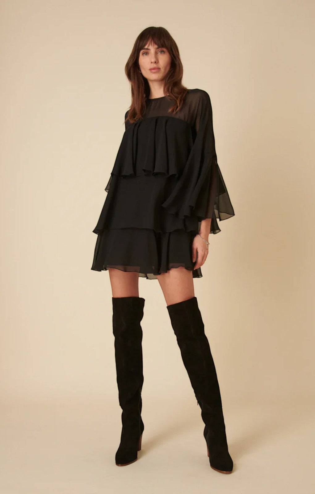 Nobody's Child Black Ruffled Ret Mini Dress – dresses by Nobody's Child, available to rent from Hirestreet