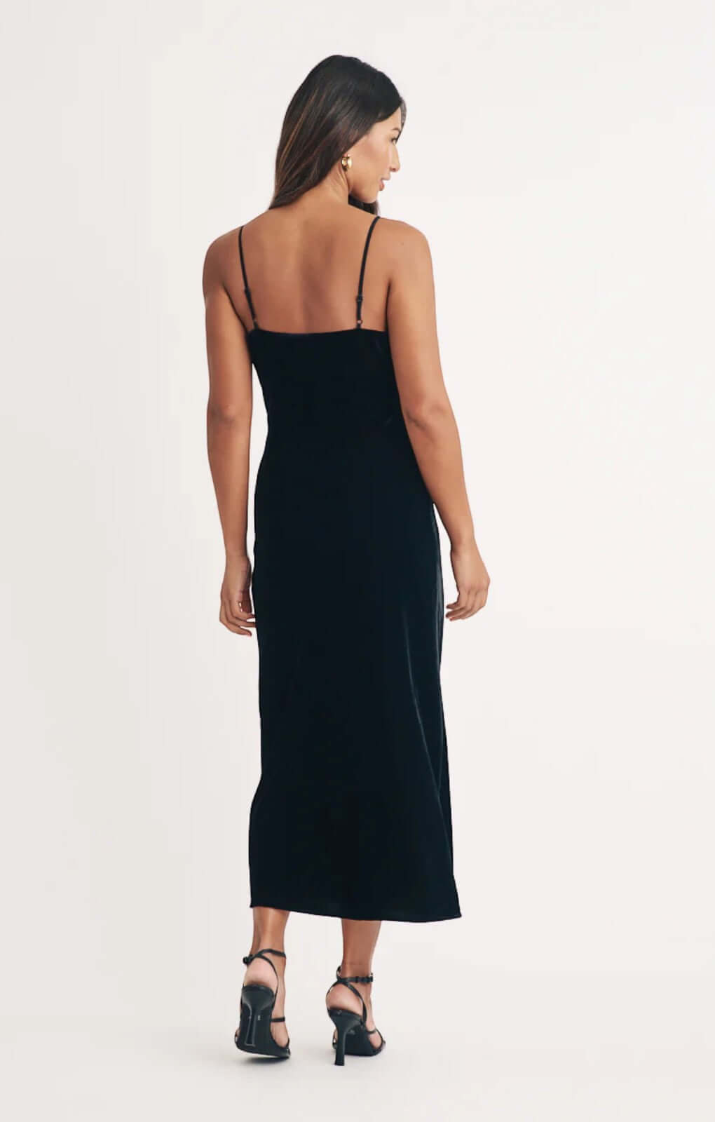 Nobody's Child Black Velvet Bow Front Eliana Midi Dress