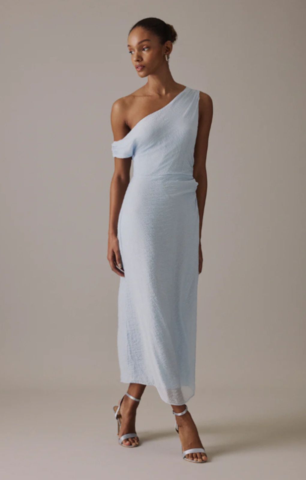 Nobody's Child Blue One Shoulder Skylar Midi Dress – dresses by Nobody's Child, available to rent from Hirestreet