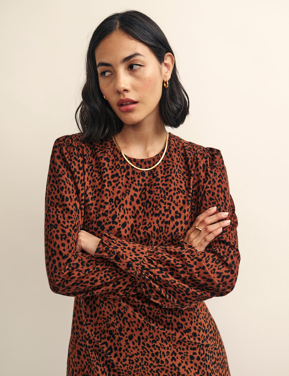 Nobody's Child Fearne Cotton Cord Leopard Print Peggy Mini Dress