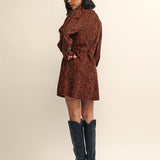 Nobody's Child Fearne Cotton Cord Leopard Print Peggy Mini Dress