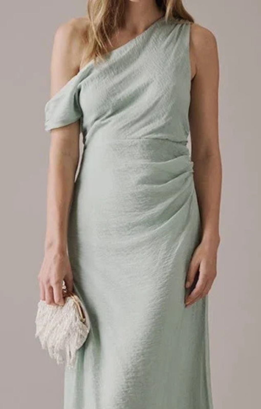 Nobody's Child Green One Shoulder Skylar Midi Dress – dresses by Nobody's Child, available to rent from Hirestreet