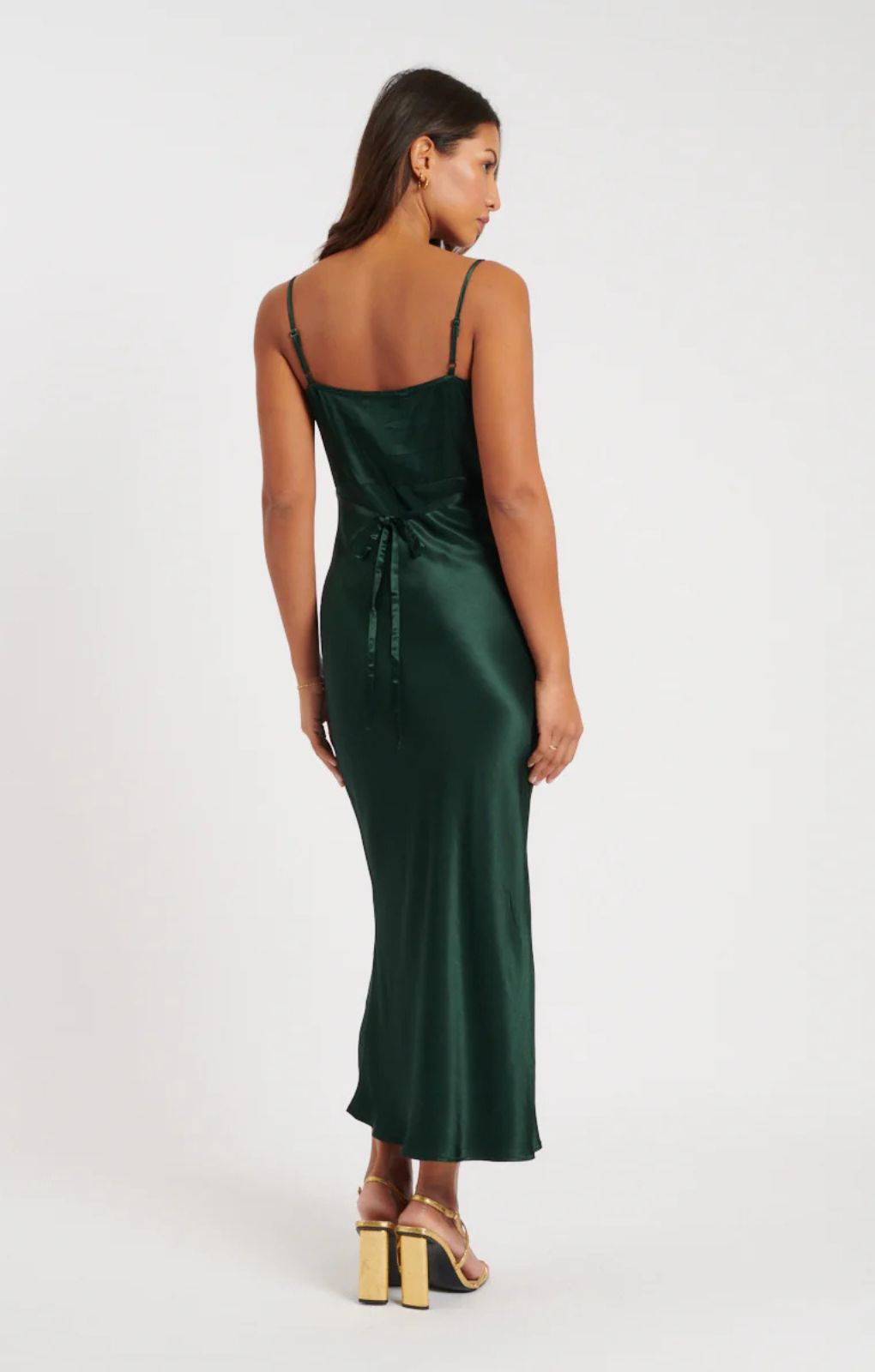 Nobody's Child Green Satin Cowl Neck Trixie Midi Dress – dresses by Nobody's Child, available to rent from Hirestreet