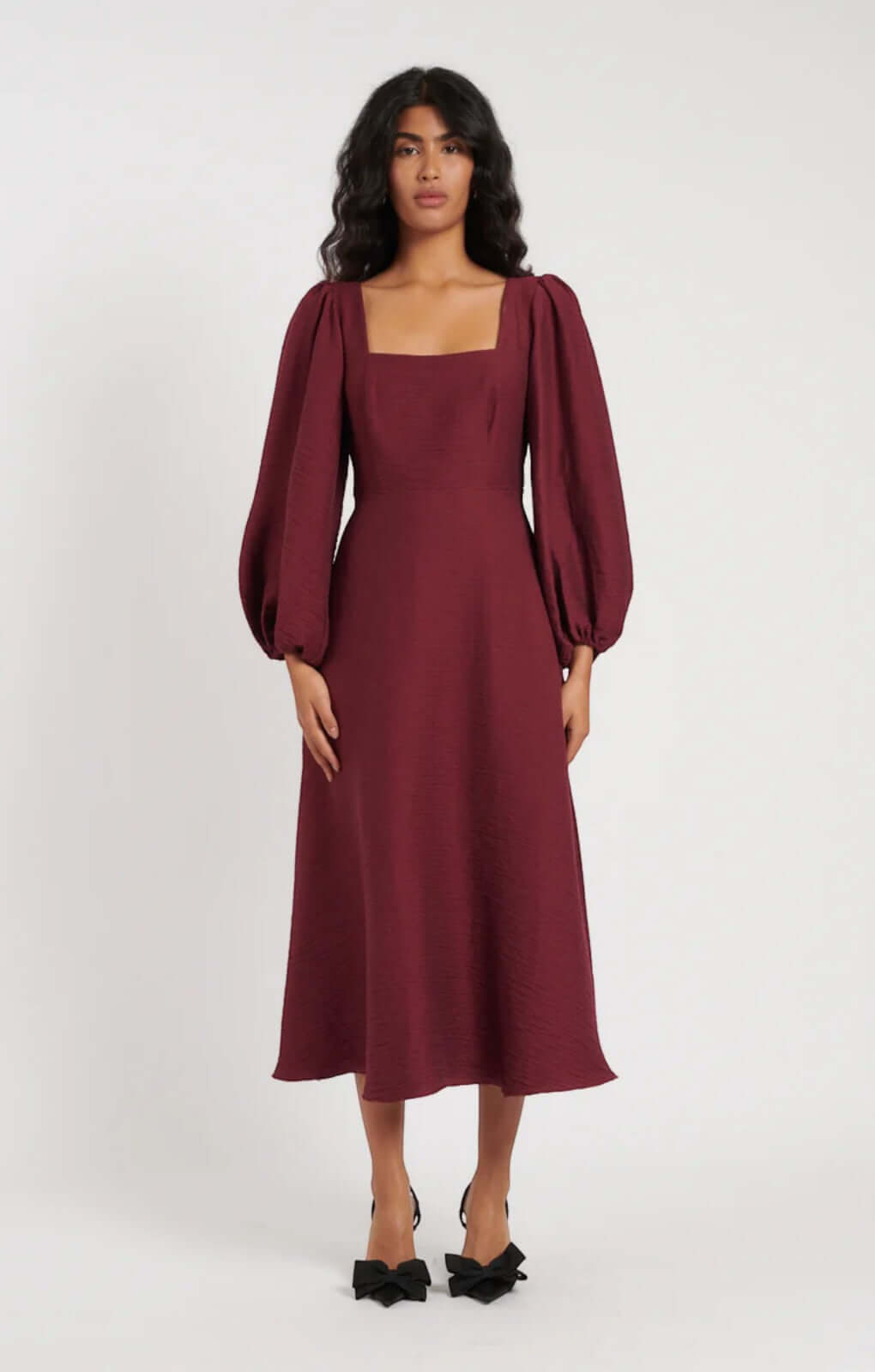 Nobody's Child Loredana Burgundy Midi Dress