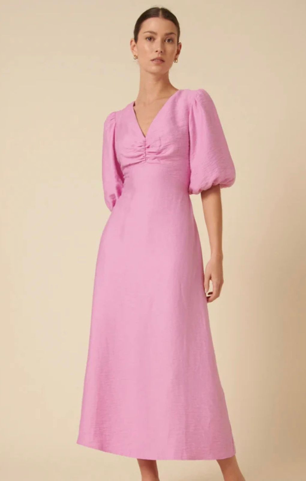 Nobody's Child Pink Bow Back Zita Midi Dress – dresses by Nobody's Child, available to rent from Hirestreet