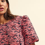 Nobody's Child Pink Tiger Jacquard Davina Mini Shift Dress