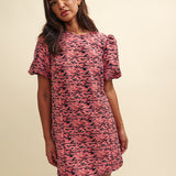 Nobody's Child Pink Tiger Jacquard Davina Mini Shift Dress