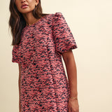 Nobody's Child Pink Tiger Jacquard Davina Mini Shift Dress