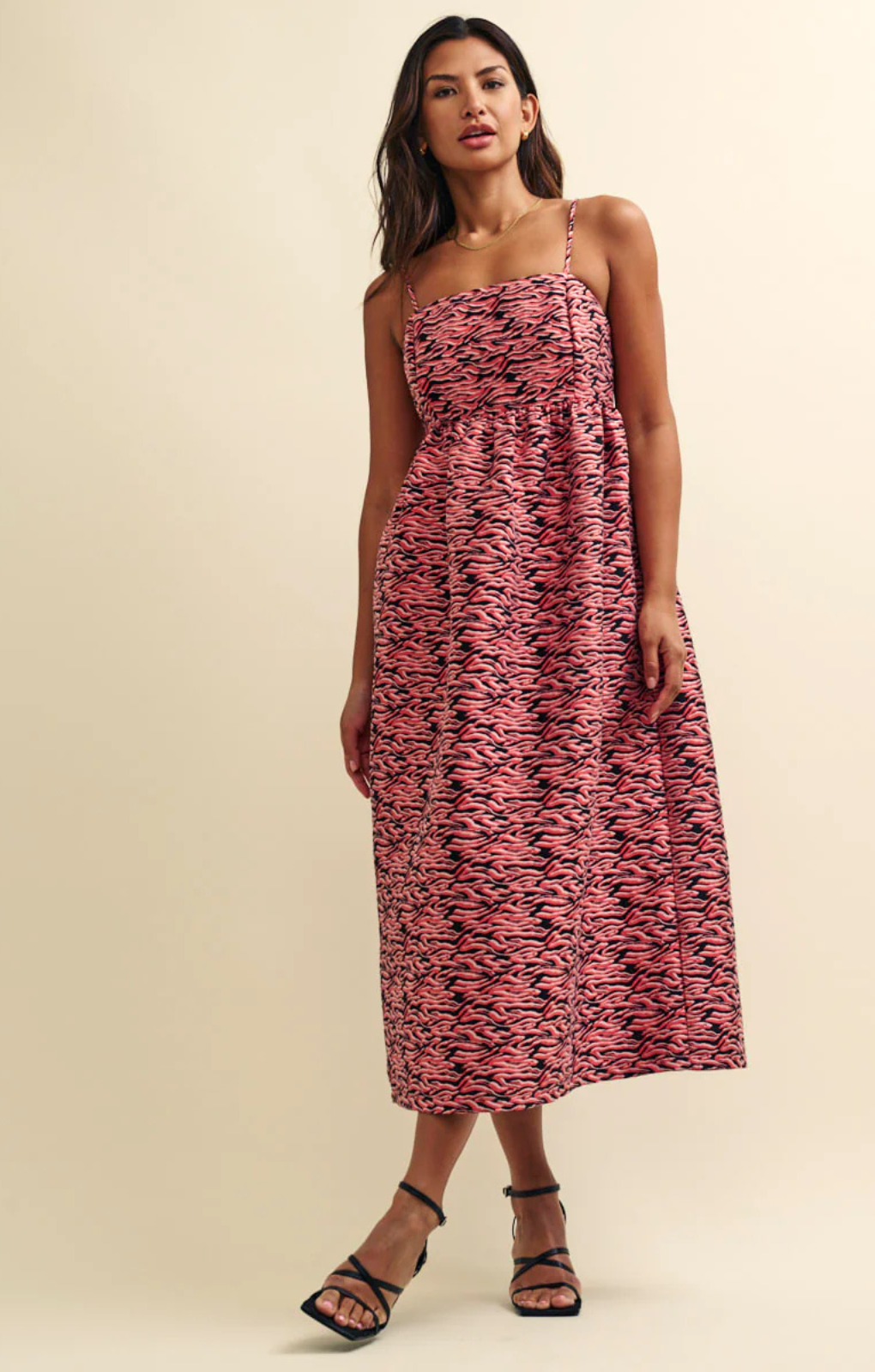 Nobody's Child Violette Jacquard Smock Cami Maxi Dress In Abstract Print – dresses by Nobody's Child, available to rent from Hirestreet