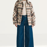 Nobody's Child Brown Check Wool Blend Shirt Jacket
