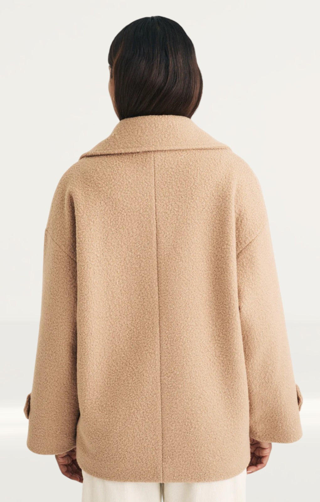 Nobody's Child Beige Double Breasted Borg Coat