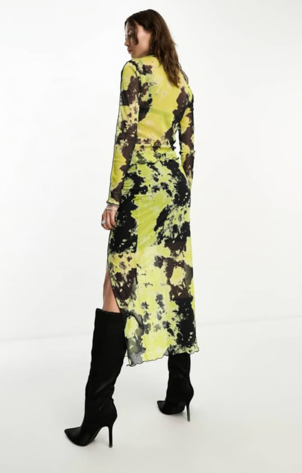 Object Tall Lettuce Edge Maxi Skirt In Mixed Lime Print – skirts by Object Tall, available to rent from Hirestreet