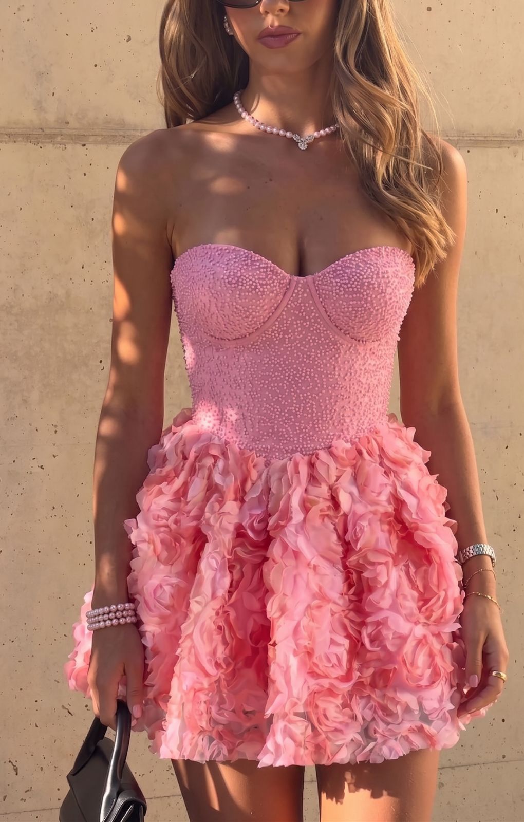 Rent Oh Polly Evanthe Embellished Floral-Appliqu Lace-Up Mini Dress in Pink | Hirestreet Rent Oh Polly Evanthe Embellished Floral-Appliqu Lace-Up Mini Dress in Pink | Hirestreet
