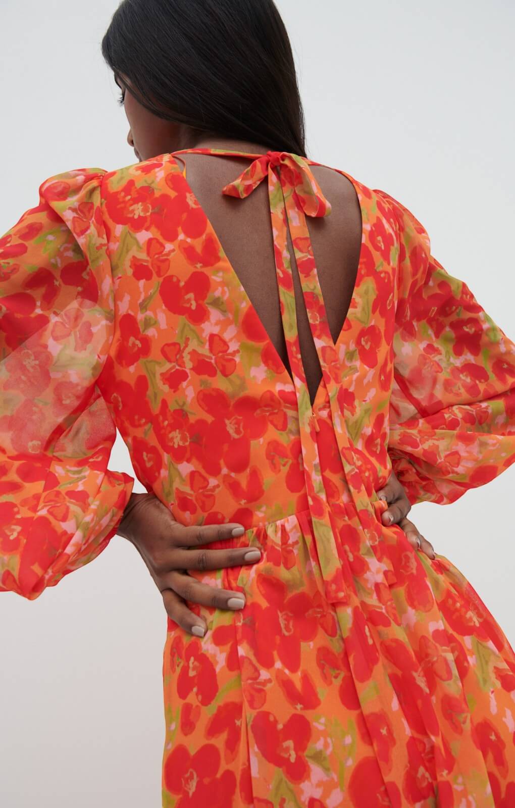 Pretty Lavish Olivette Red and Orange Floral Jumpsuit