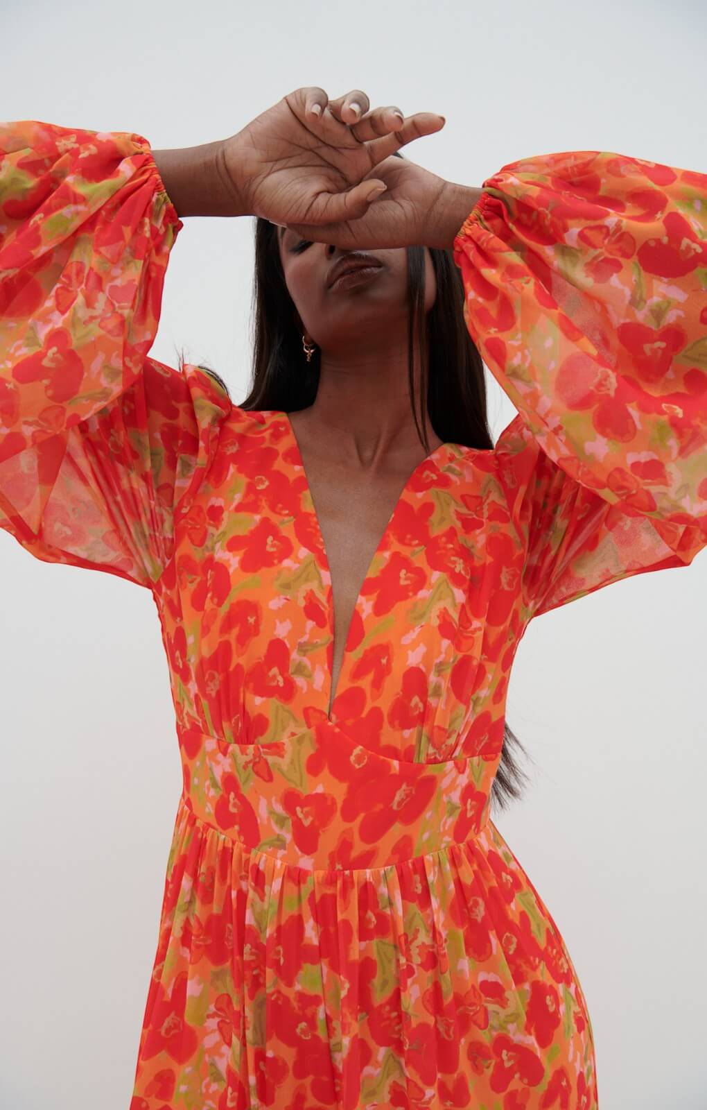 Pretty Lavish Olivette Red and Orange Floral Jumpsuit
