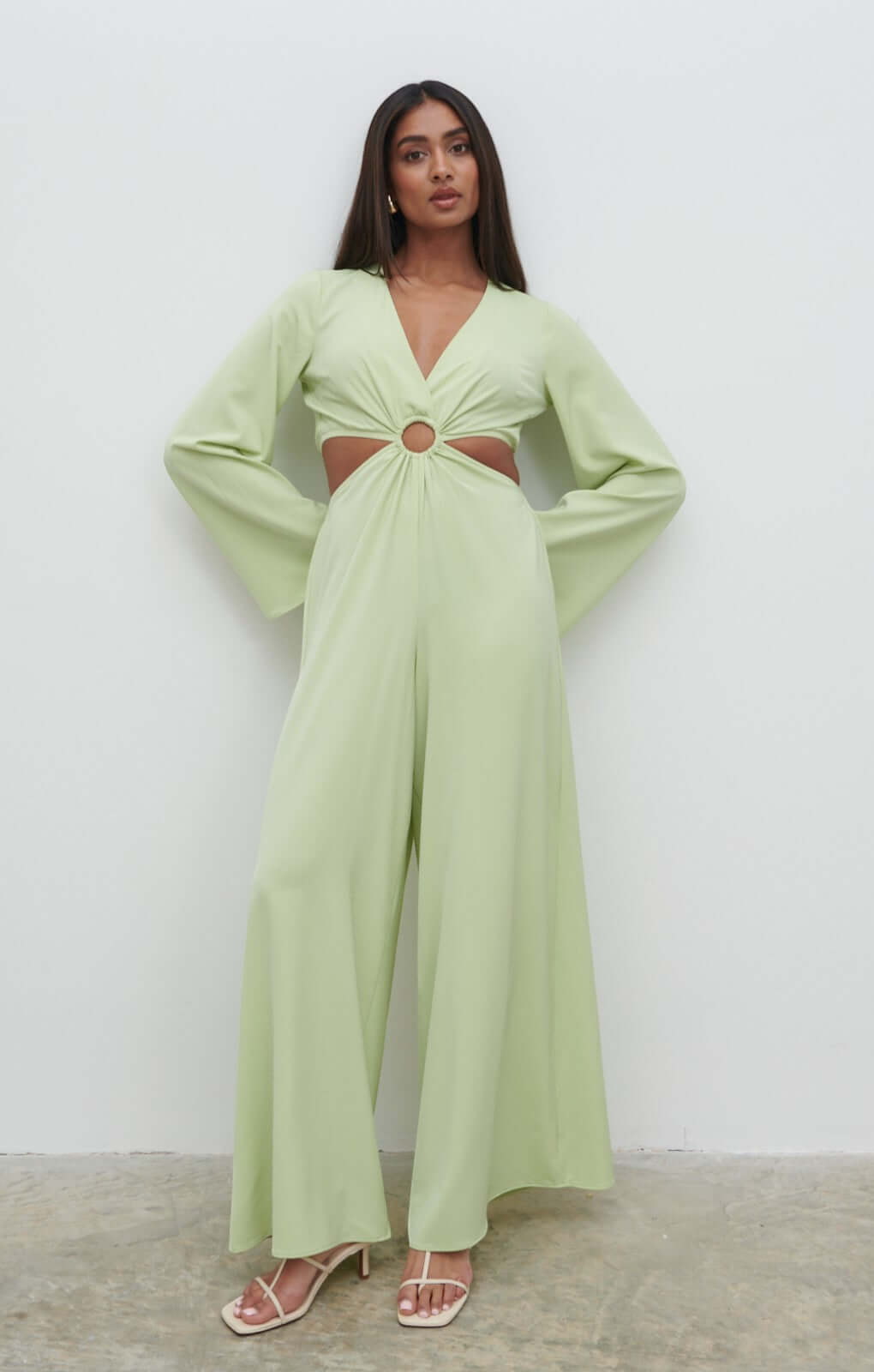 Pretty Lavish Olympia Ring Pistachio Jumpsuit