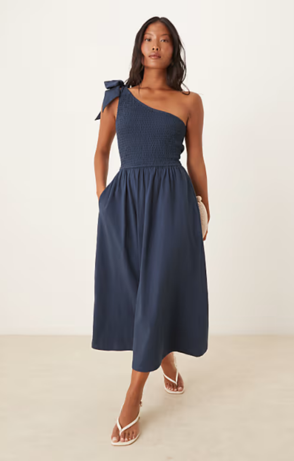 sachin and babi light blue dress The Very Collection Curve Shirred Waist Short Sleeve Midi Dress