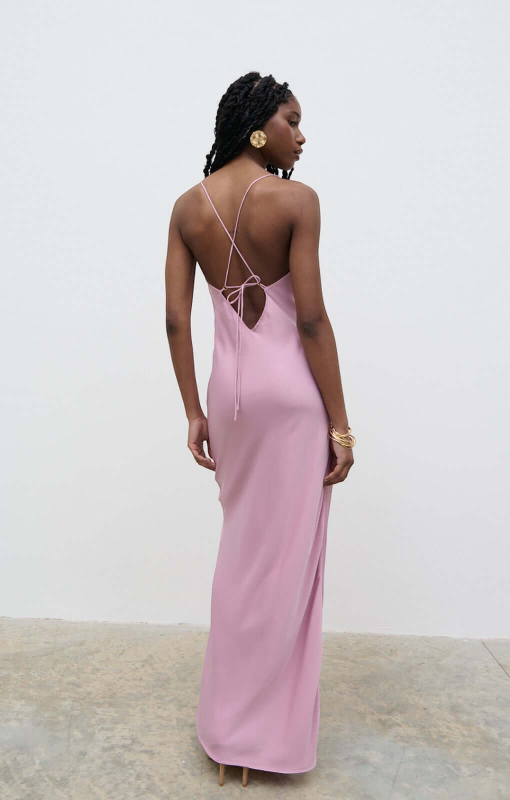 Pretty Lavish Onyx Cut Out Pastel Lilac Maxi Dress