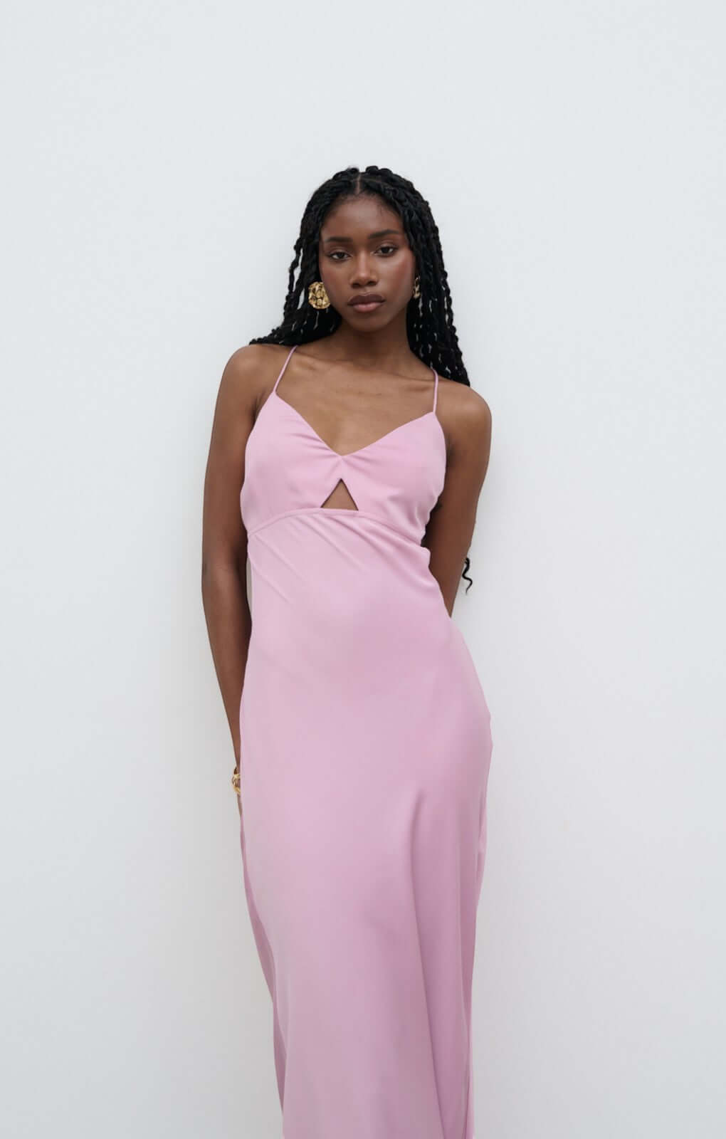 Pretty Lavish Onyx Cut Out Pastel Lilac Maxi Dress
