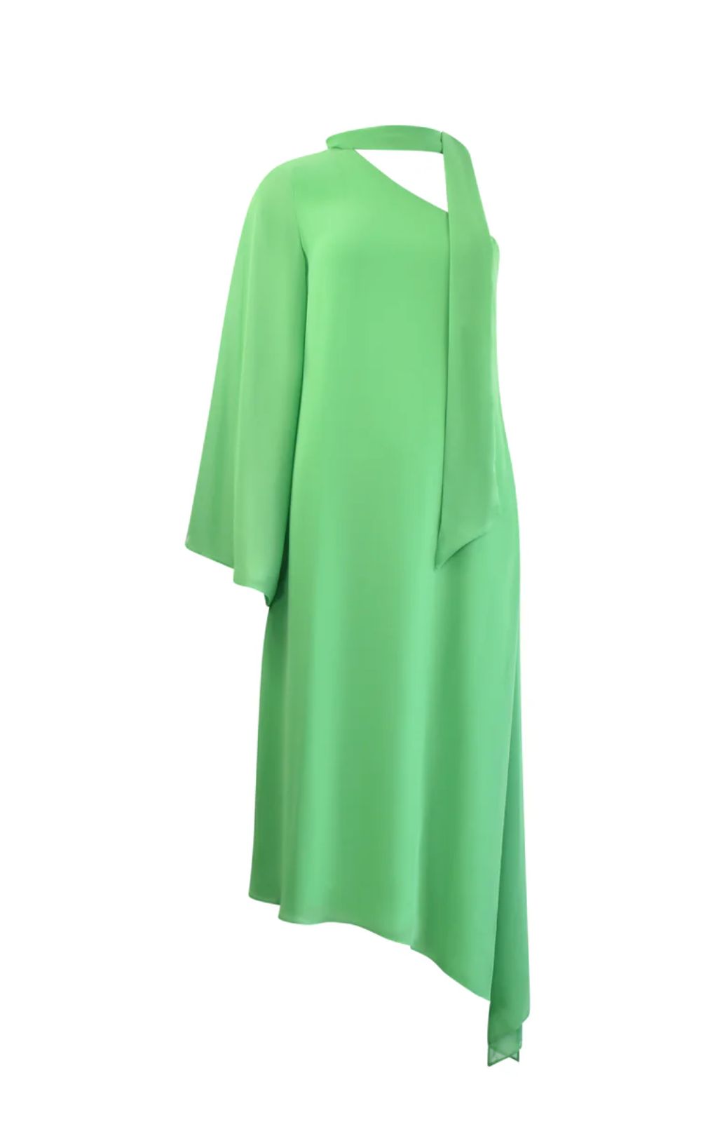 Ro&Zo Oona Green Chiffon One Shoulder Maxi Dress