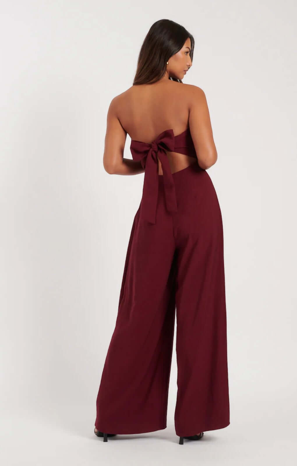 Nobody's Child Burgundy Bandeau Rory Jumpsuit