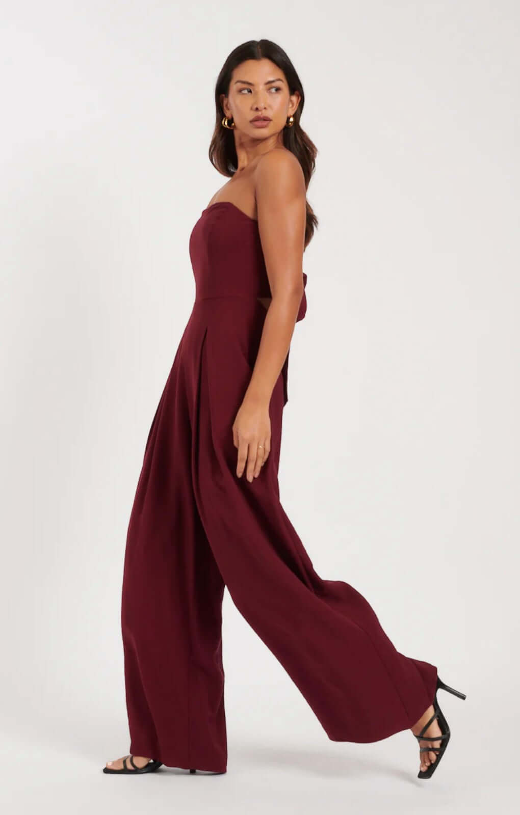 Nobody's Child Burgundy Bandeau Rory Jumpsuit
