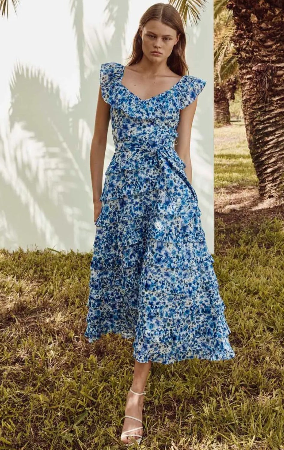 Talulah Petula Blue Floral Midi Dress