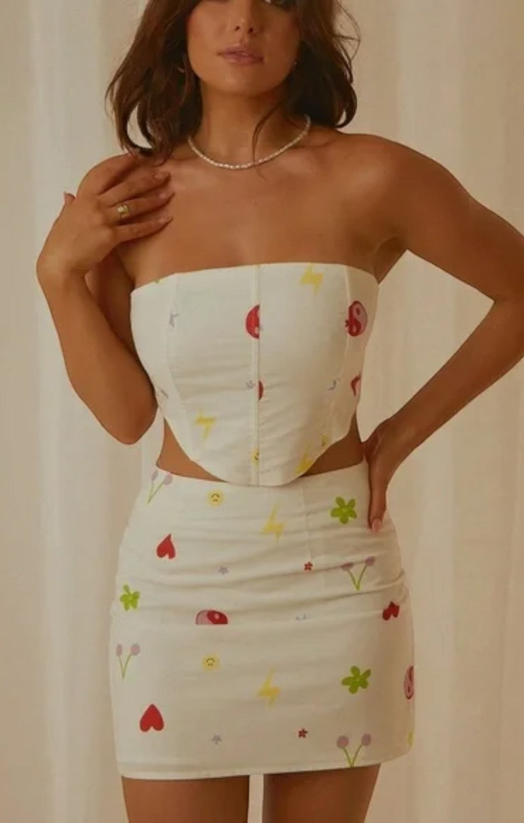 Peppermayo Corset Top In 90s Print – tops by Peppermayo, available to rent from Hirestreet