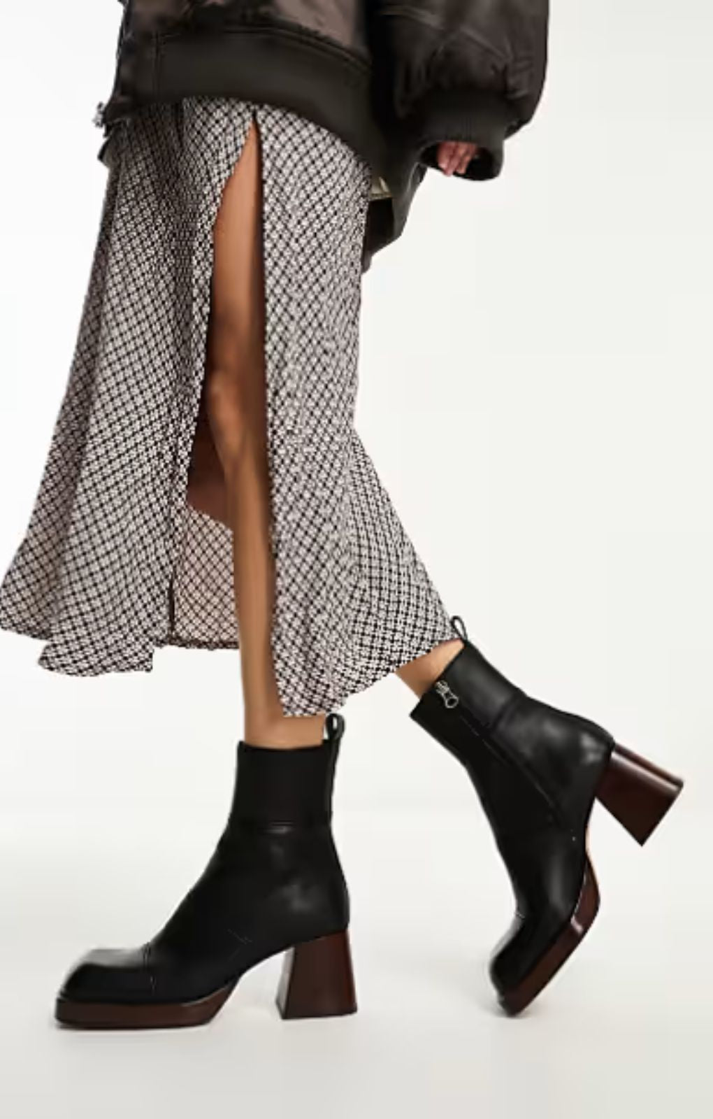 Asos Design Rhodes Premium Leather Platform Ankle Boots In Black – shoes by ASOS DESIGN, available to rent from Hirestreet
