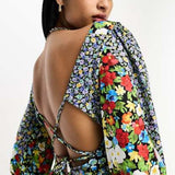 Asos Design Long Sleeve V Neck Midi Dress In Mixed Print – dresses by ASOS DESIGN, available to rent from Hirestreet