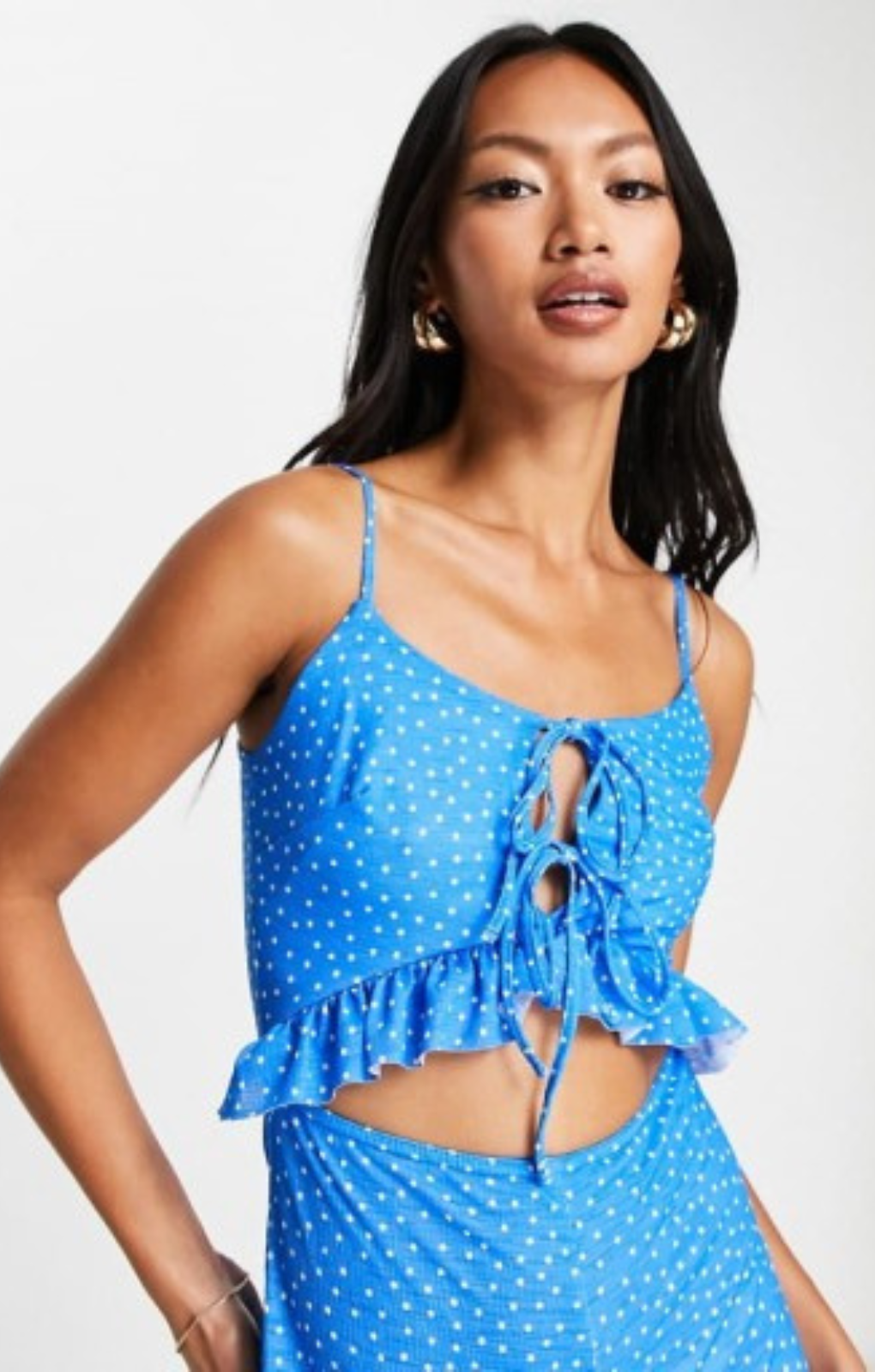 Asos Design Strappy Cami Jumpsuit In Spot Print – jumpsuits & playsuits by ASOS DESIGN, available to rent from Hirestreet