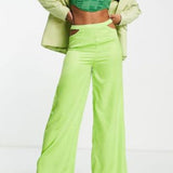 Ei8Th Hour Wide Leg Trousers In Green – trousers by EI8TH HOUR, available to rent from Hirestreet