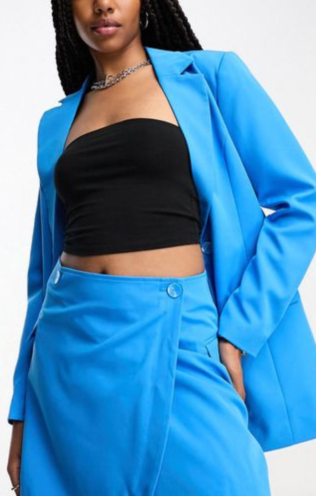 Only Tall Wrap Mini Skirt In Bright Blue – skirts by ONLY Tall, available to rent from Hirestreet