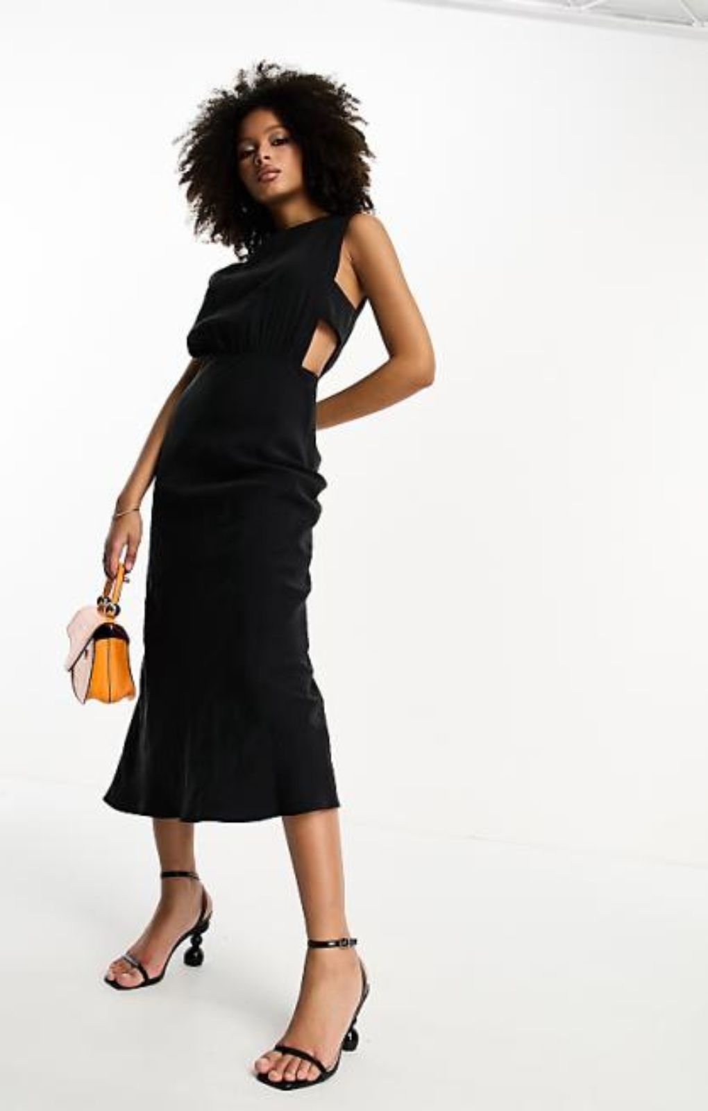 Asos Design Bias Cut Maxi Dress With Side Tab Detail In Black – dresses by ASOS DESIGN, available to rent from Hirestreet