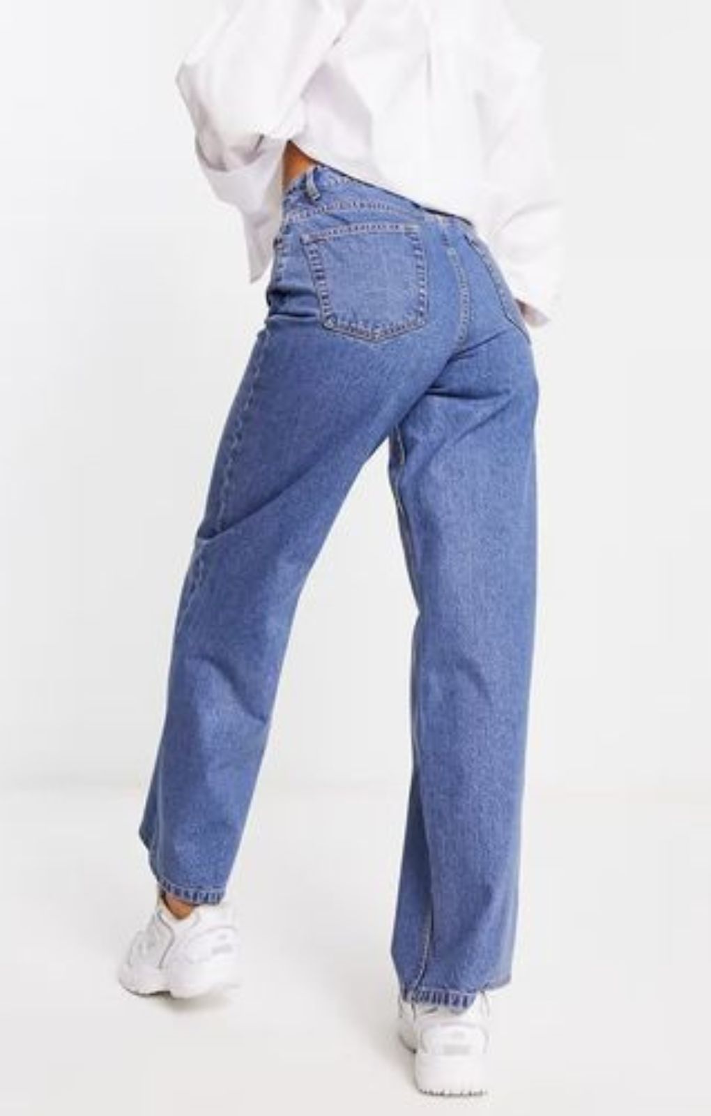 Asos Design Relaxed Dad Jeans In Mid Blue – jeans by ASOS DESIGN, available to rent from Hirestreet