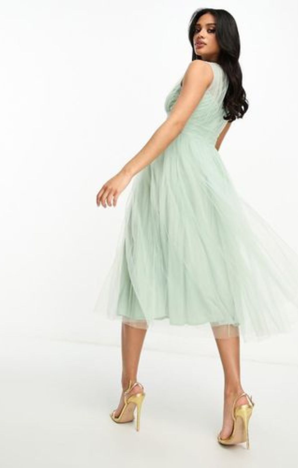 Beauut Bridal Midi Tulle Dress In Sage – dresses by Beauut, available to rent from Hirestreet